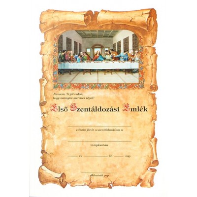 Emléklap első szentáldozásra