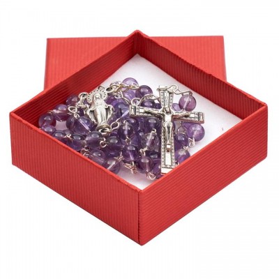 Rozariu ametist sfere, 6 mm