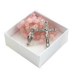 Rozariu cuart roz, 6 mm