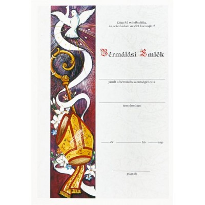 Emléklap bérmálkozásra