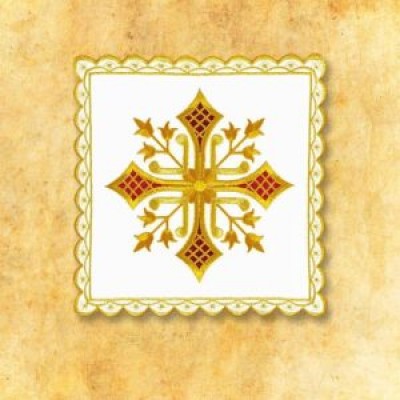 Pala brodata cu semnul crucii