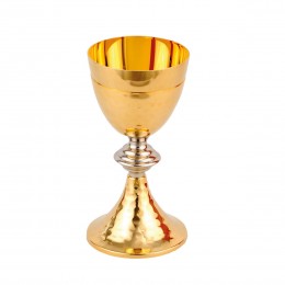 Potir simplu din alama aurita 20 cm