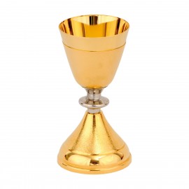 Potir simplu din alama aurita 17.5 cm