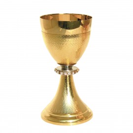 Potir clasic din alama aurita 18.5 cm