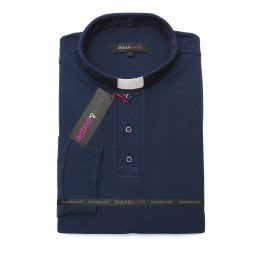 Tricou clerical, albastru marin Tricou clerical, albastru marin