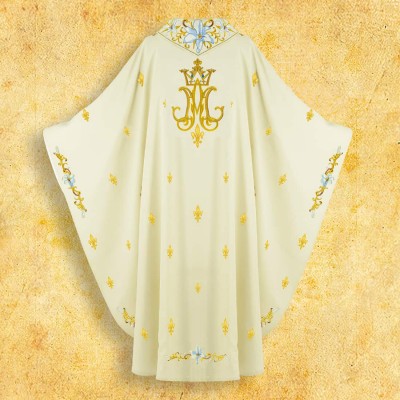 Ornat brodat cu simbol marian cu fire aurii