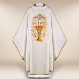 Ornat brodat cu simbol euharistic