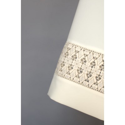 Alba ecru cu insertii de bumbac