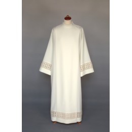 Alba ecru cu insertii de bumbac