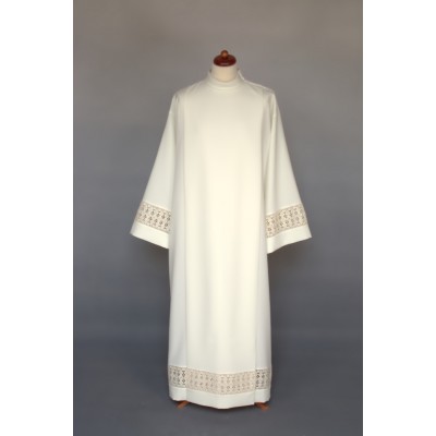 Alba ecru cu insertii de bumbac