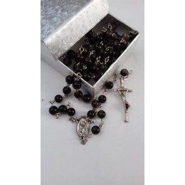 Rozariu obsidian curcubeu, 6 mm